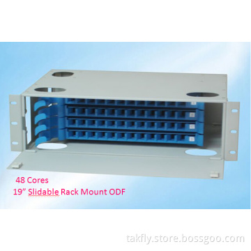 19 Inch 48 Cores Slidable Rack Mount ODF
